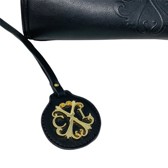 Christian Lacroix Purse Black & Gold Structured Top Handle Bag Vintage Style - Picture 3 of 10